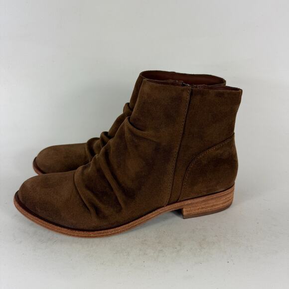 Kork-Ease Giba Bootie Women's 7 Minimalist Brown Leather Slip-On Almond Toe boot - Picture 5 of 10